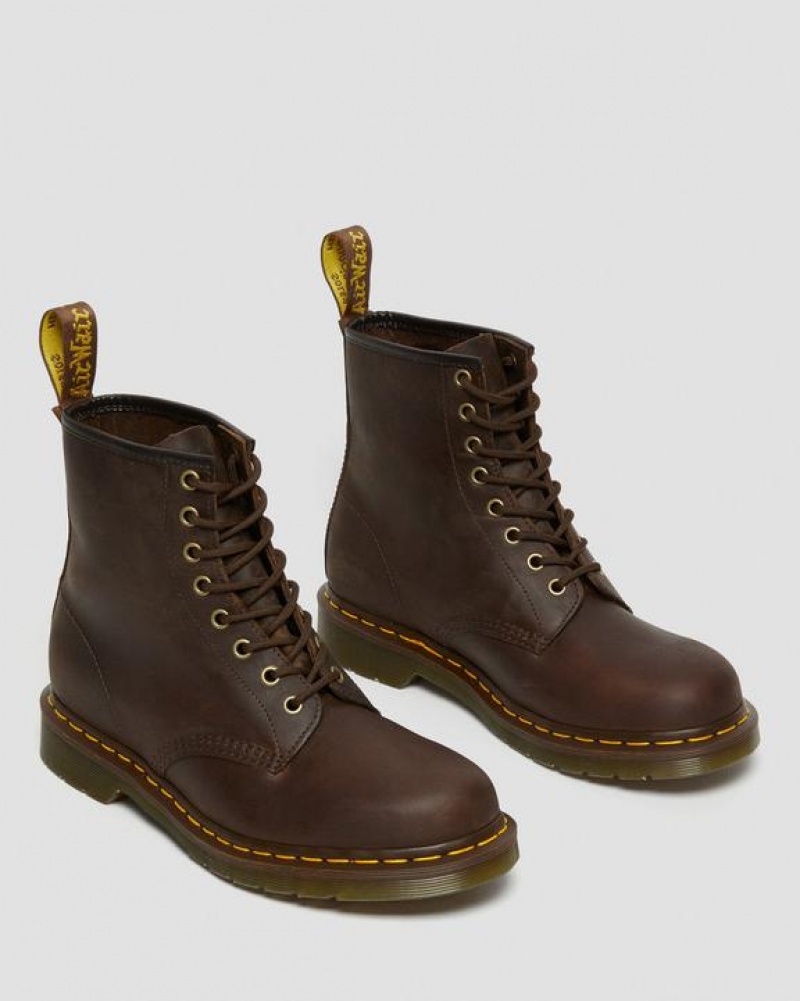 Women's Dr Martens 1460 Crazy Horse Leather Lace Up Boots Brown | Australia_Dr63229