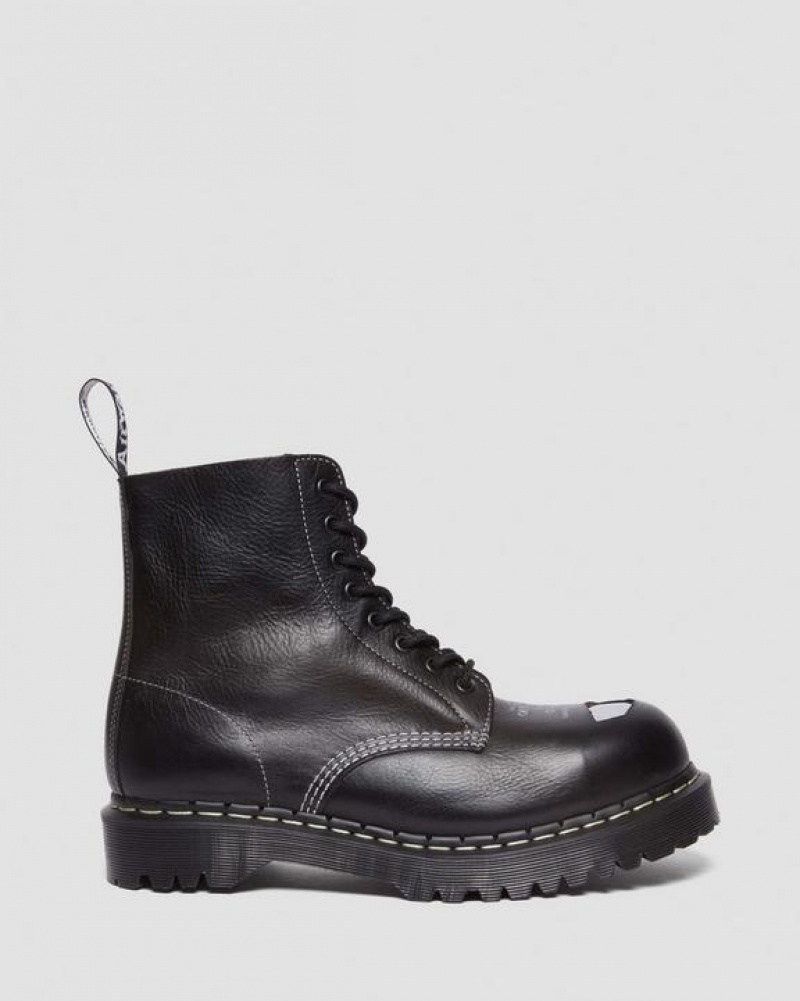 Women's Dr Martens 1460 Pascal Bex Exposed Steel Toe Lace Up Boots Black | Australia_Dr19741