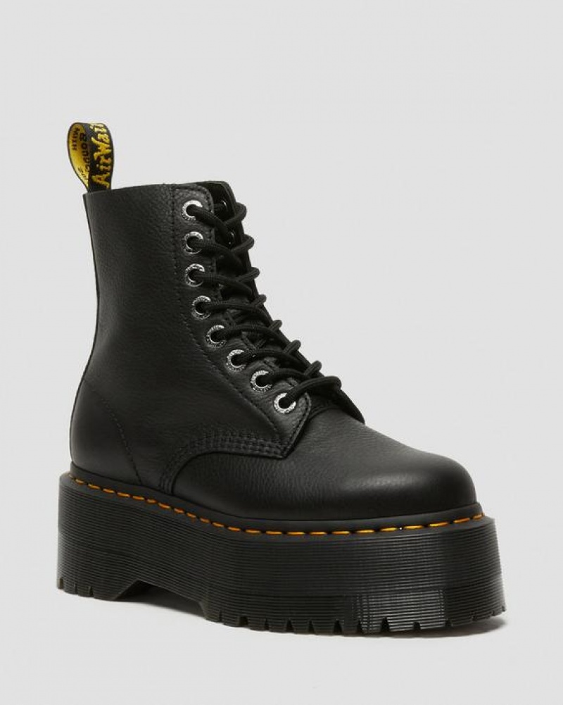 Women\'s Dr Martens 1460 Pascal Max Leather Platform Boots Black | Australia_Dr16041