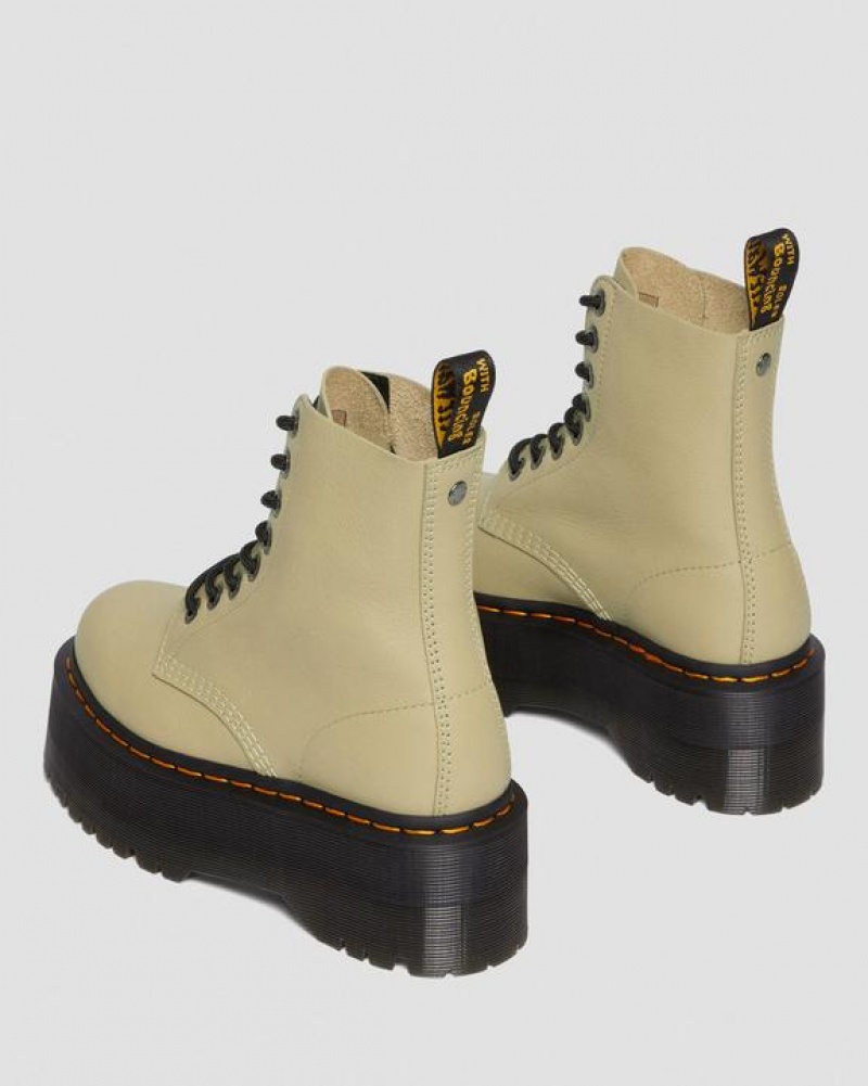 Women's Dr Martens 1460 Pascal Max Leather Platform Boots Olive | Australia_Dr69914