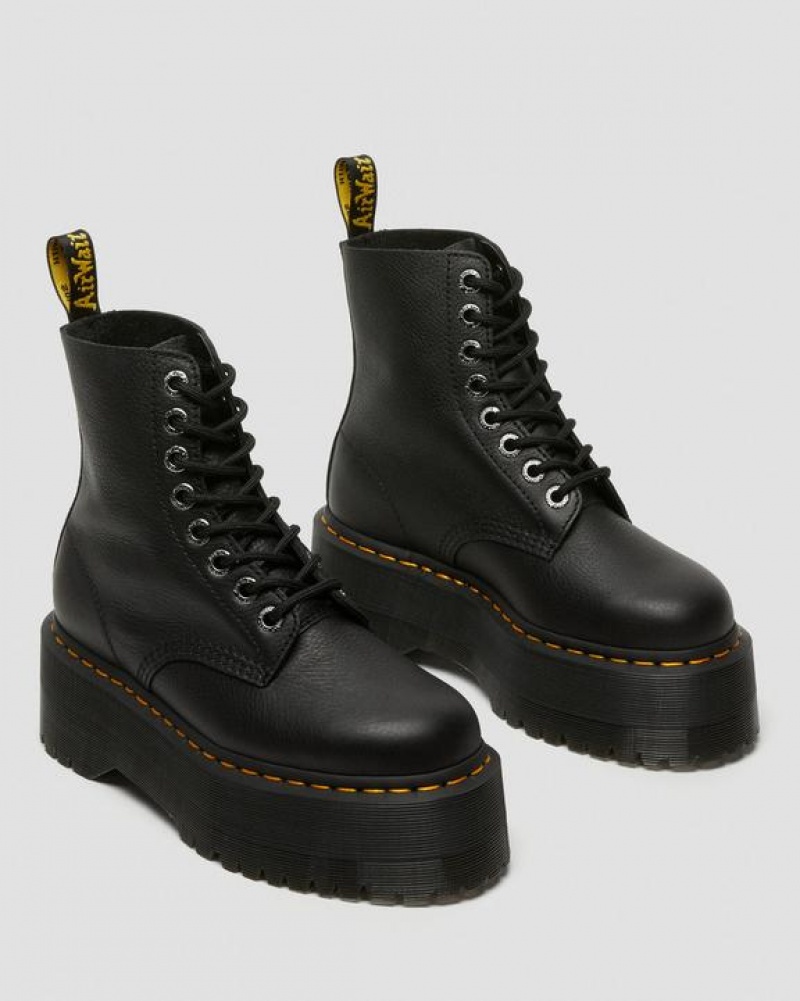 Women's Dr Martens 1460 Pascal Max Leather Platform Shoes Black | Australia_Dr84446