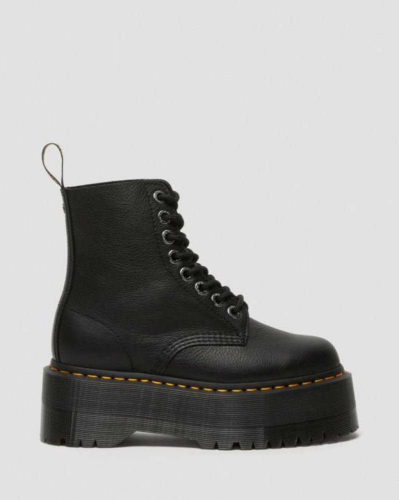 Women's Dr Martens 1460 Pascal Max Leather Platform Shoes Black | Australia_Dr84446