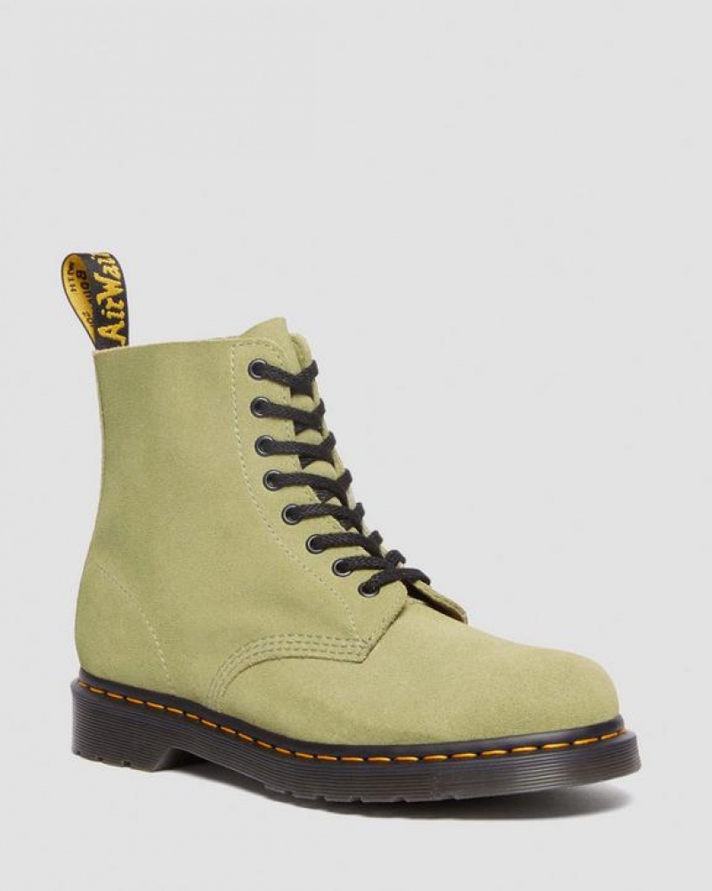 Women\'s Dr Martens 1460 Pascal Suede Lace Up Boots Olive | Australia_Dr74754