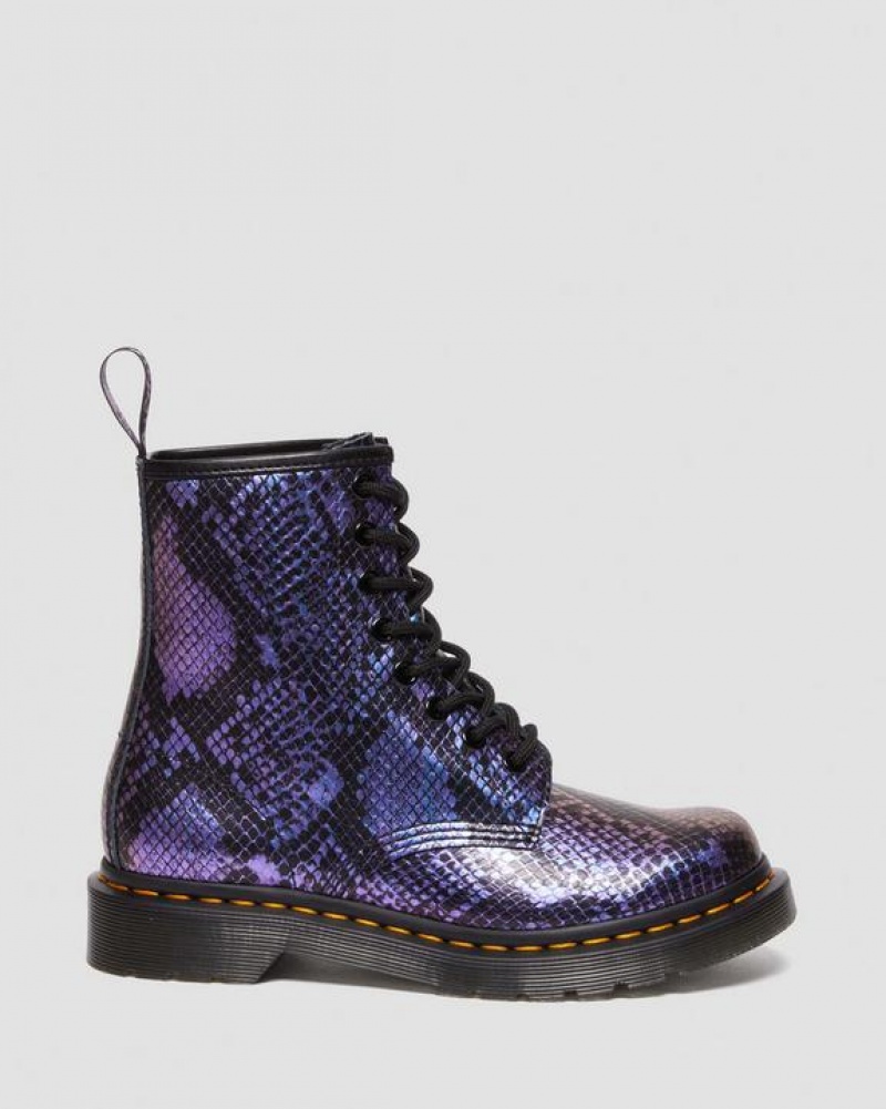 Women's Dr Martens 1460 Snake Print Emboss Leather Lace Up Boots Black / Multicolor | Australia_Dr49775