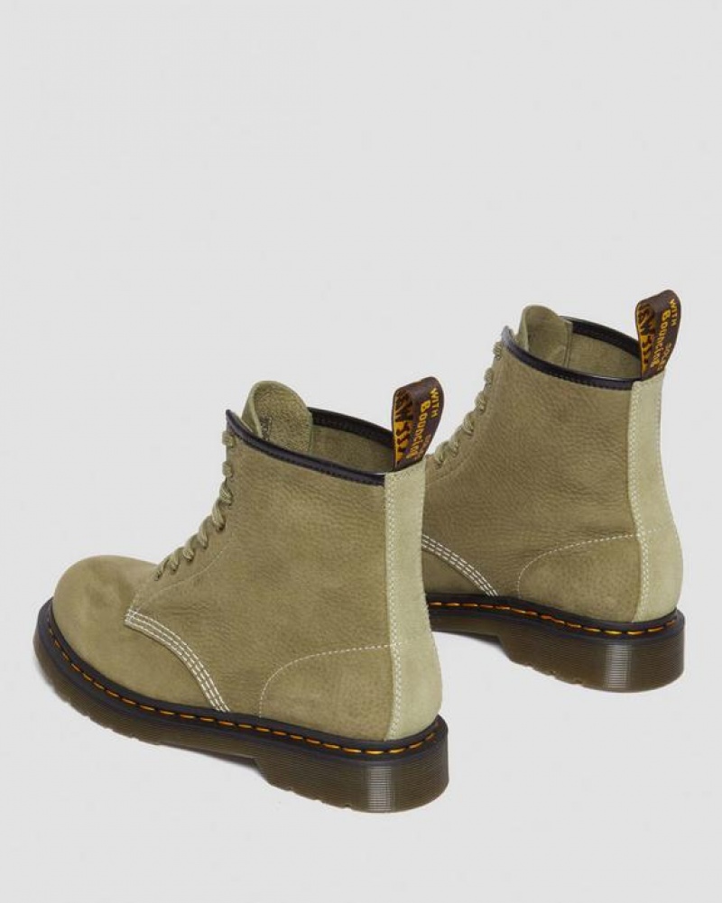 Women's Dr Martens 1460 Tumbled Nubuck Leather Lace Up Boots Olive | Australia_Dr75003