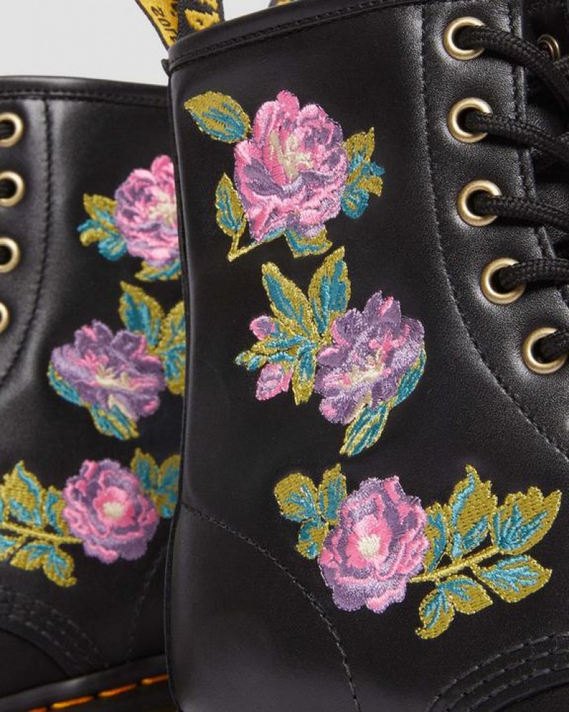 Women's Dr Martens 1460 Vonda II Women's Embroidered Floral Boots Pink / Black | Australia_Dr51856