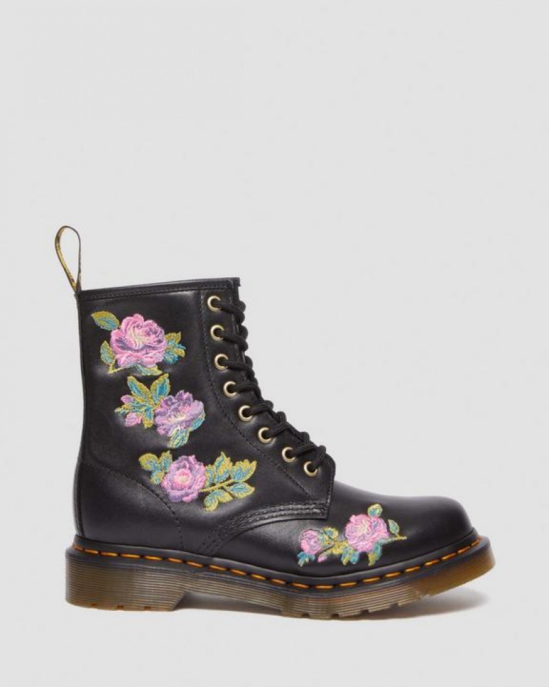 Women's Dr Martens 1460 Vonda II Women's Embroidered Floral Boots Pink / Black | Australia_Dr51856