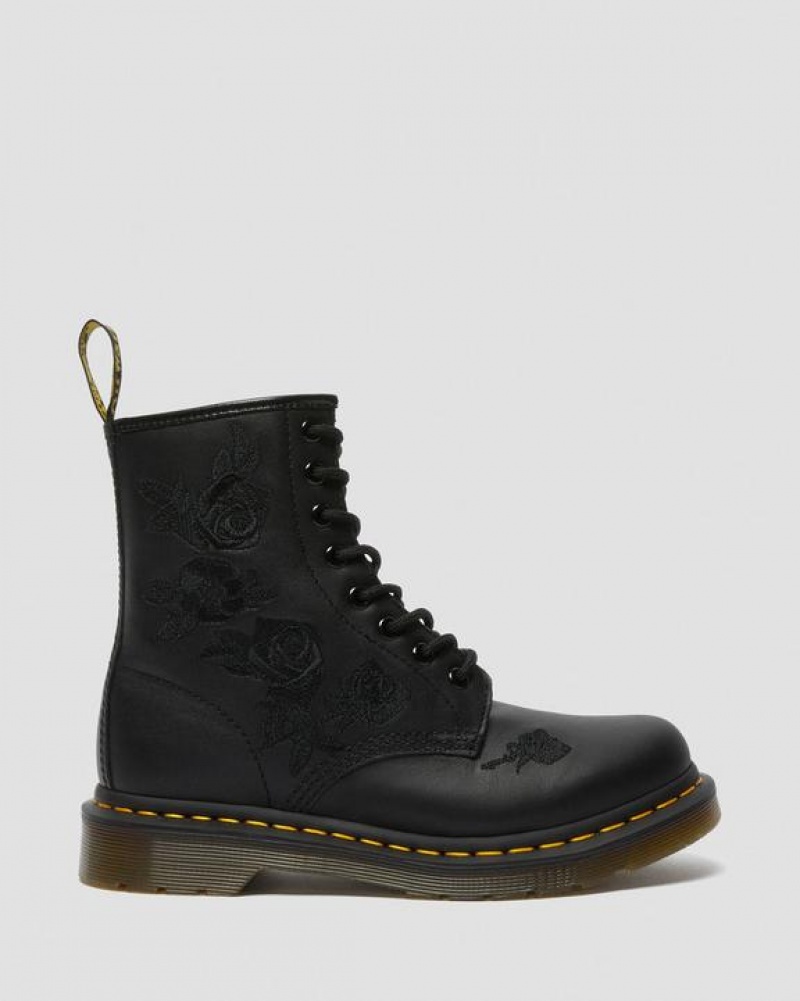 Women's Dr Martens 1460 Vonda Mono Women's Floral Boots Black | Australia_Dr90450