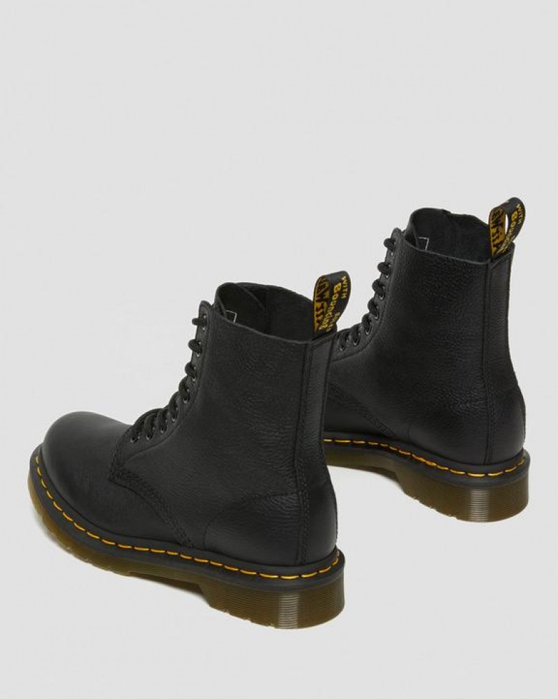 Women's Dr Martens 1460 Women's Pascal Virginia Leather Boots Black | Australia_Dr62983