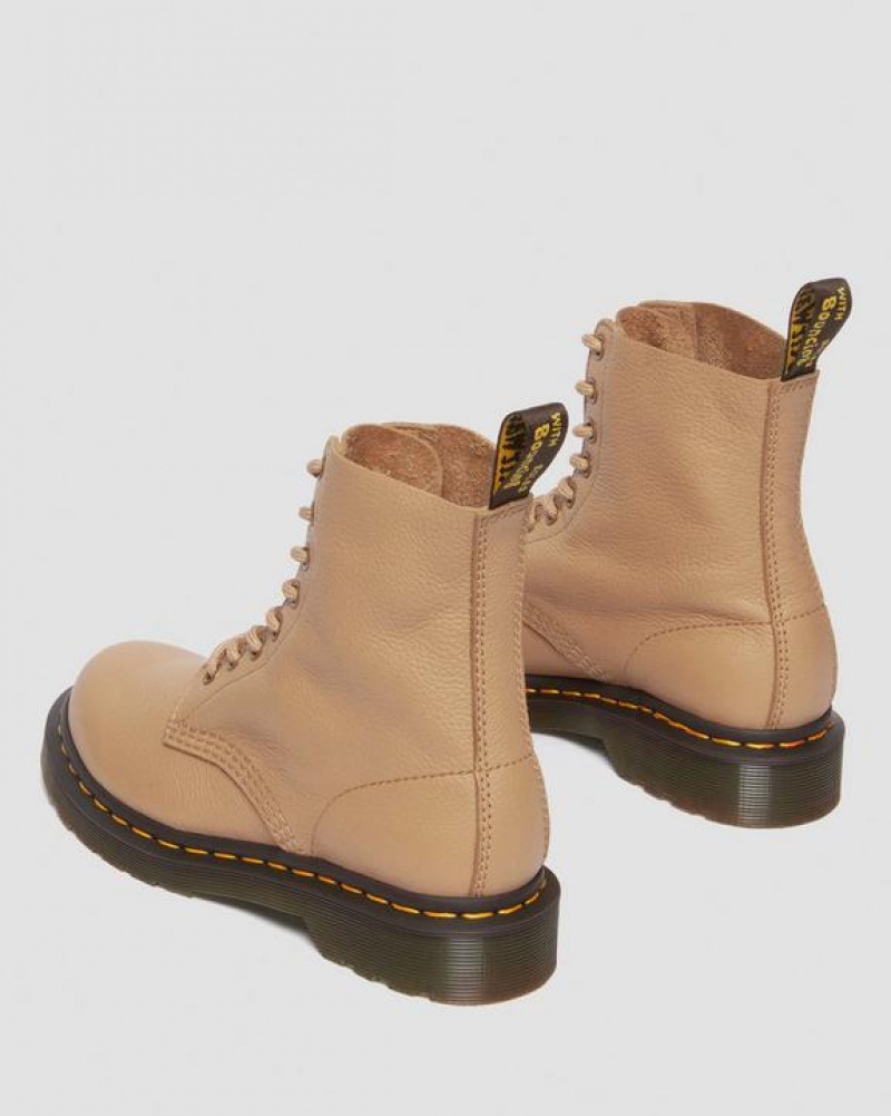 Women's Dr Martens 1460 Women's Pascal Virginia Leather Boots Brown | Australia_Dr76495