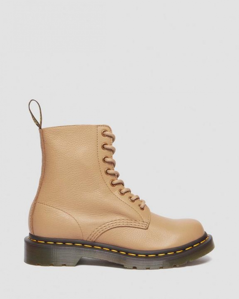 Women's Dr Martens 1460 Women's Pascal Virginia Leather Boots Brown | Australia_Dr76495