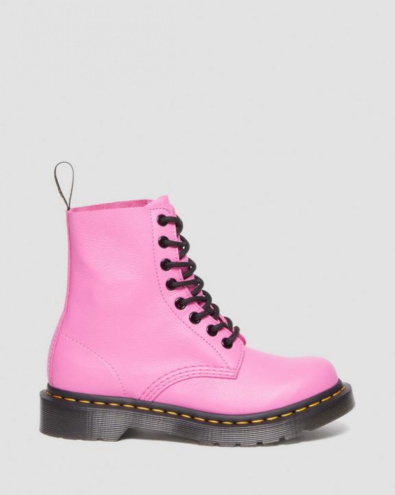 Women's Dr Martens 1460 Women's Pascal Virginia Leather Boots Pink | Australia_Dr60843