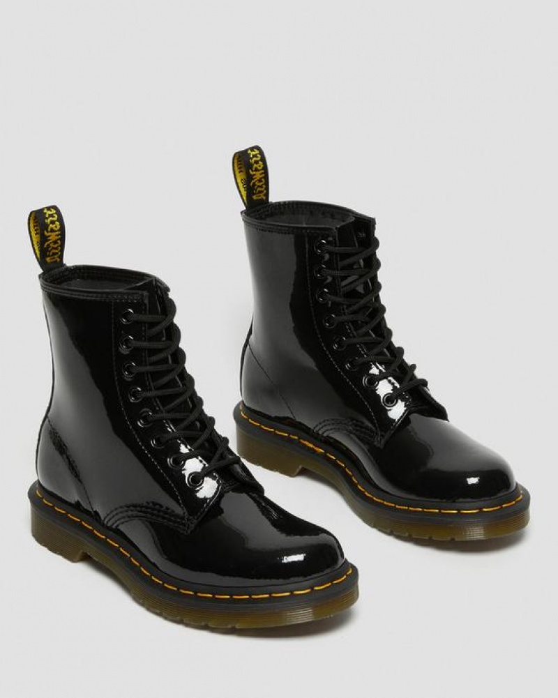 Women's Dr Martens 1460 Women's Patent Leather Lace Up Boots Black | Australia_Dr58193