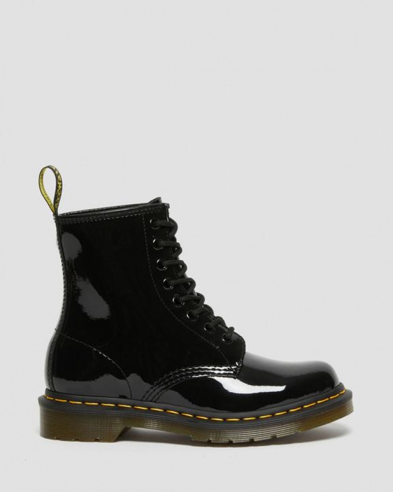 Women's Dr Martens 1460 Women's Patent Leather Lace Up Boots Black | Australia_Dr58193