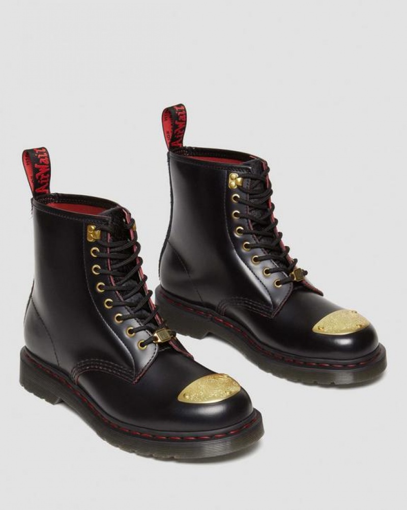 Women's Dr Martens 1460 Year of the Dragon Leather Lace Up Boots Black / Red | Australia_Dr38539