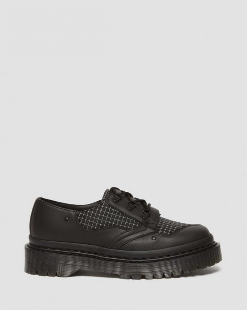 Women's Dr Martens 1461 Beta Bex Grid Oxford Shoes Black / White | Australia_Dr48099