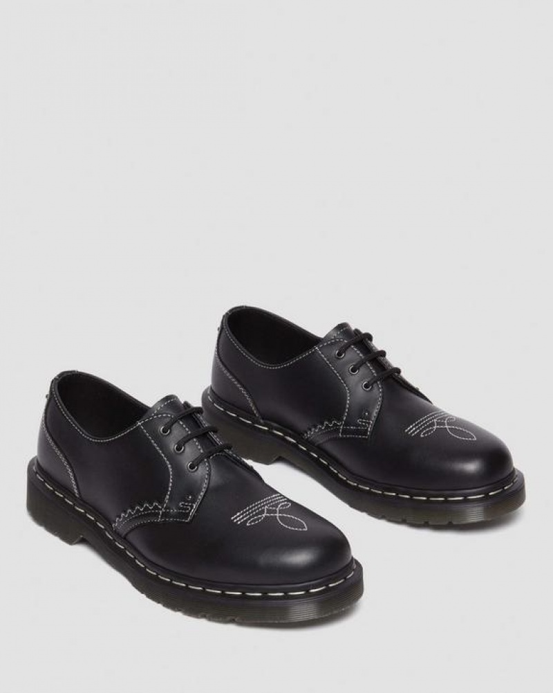 Women's Dr Martens 1461 Gothic Americana Leather Oxford Shoes Black | Australia_Dr76820