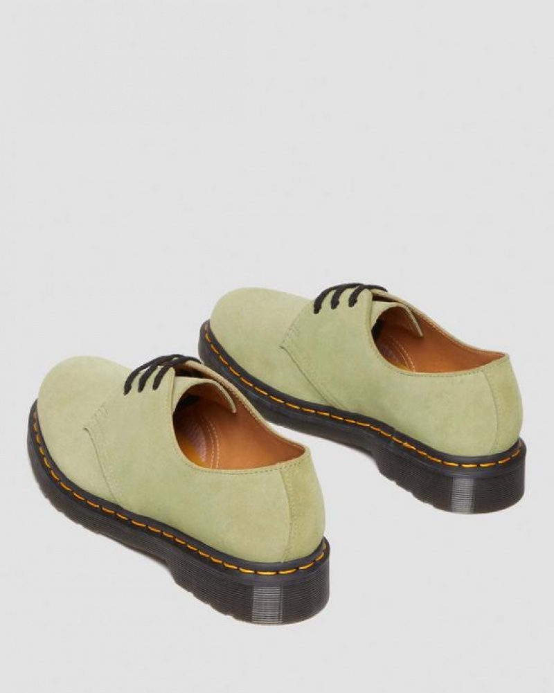 Women's Dr Martens 1461 Suede Oxford Shoes Olive | Australia_Dr55316