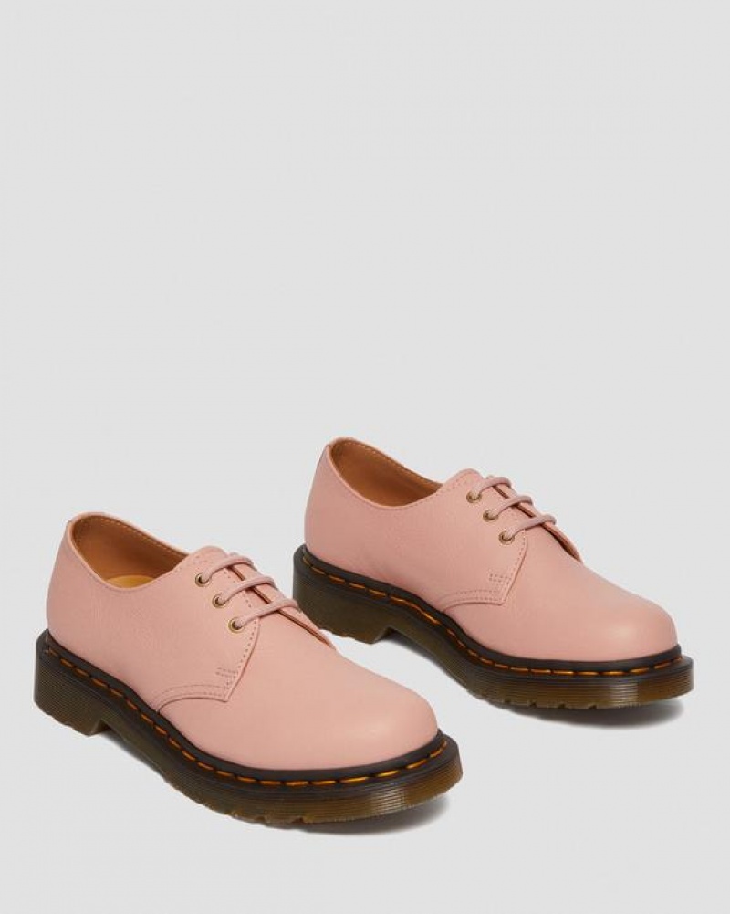 Women's Dr Martens 1461 Women's Virginia Leather Oxford Shoes Coral Beige | Australia_Dr65411