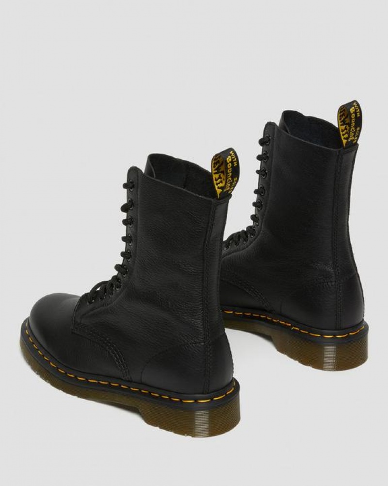 Women's Dr Martens 1490 Virginia Leather Mid Calf Boots Black | Australia_Dr80918