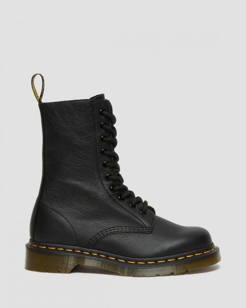 Women's Dr Martens 1490 Virginia Leather Mid Calf Boots Black | Australia_Dr80918