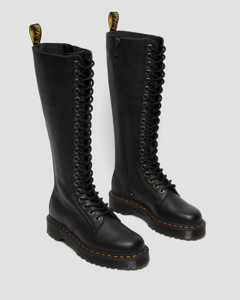 Women's Dr Martens 1B60 Bex Pisa Leather Knee High Boots Black | Australia_Dr20636