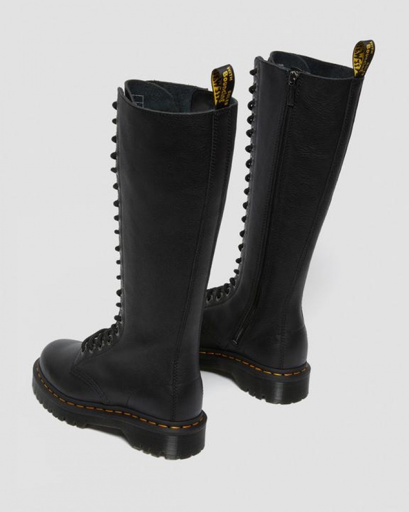 Women's Dr Martens 1B60 Bex Pisa Leather Knee High Boots Black | Australia_Dr20636