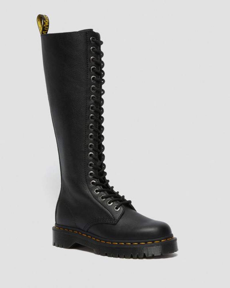 Women\'s Dr Martens 1B60 Bex Pisa Leather Knee High Boots Black | Australia_Dr20636