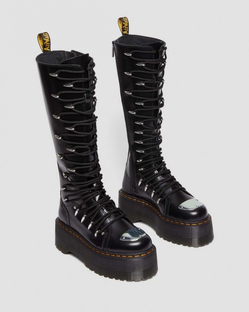 Women's Dr Martens 1B60 Max Lace Up Knee High Platform Boots Black | Australia_Dr62898