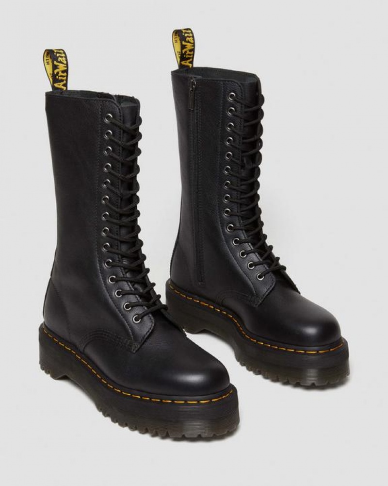 Women's Dr Martens 1B99 Pisa Leather Mid Calf Lace Up Boots Black | Australia_Dr57311