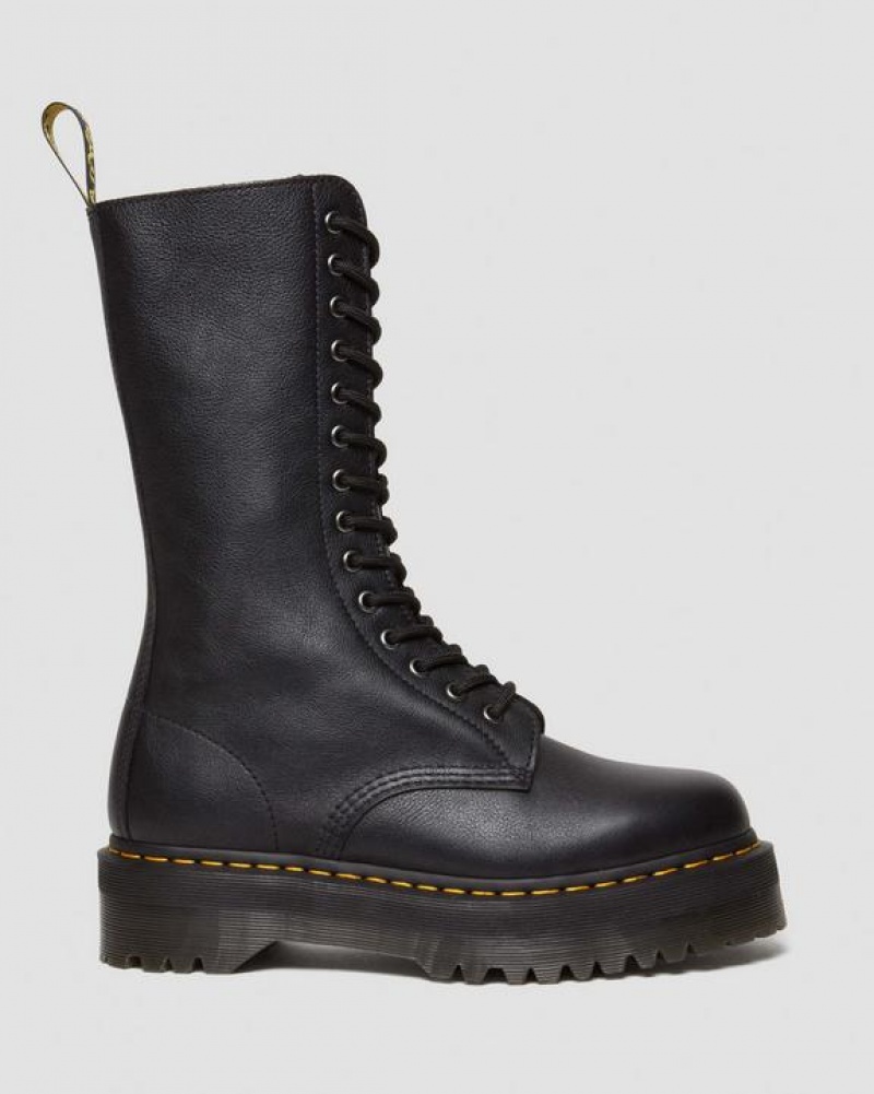 Women's Dr Martens 1B99 Pisa Leather Mid Calf Lace Up Platform Shoes Black | Australia_Dr33574