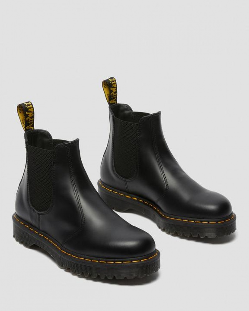 Women's Dr Martens 2976 Bex Smooth Leather Chelsea Platform Shoes Black | Australia_Dr67191