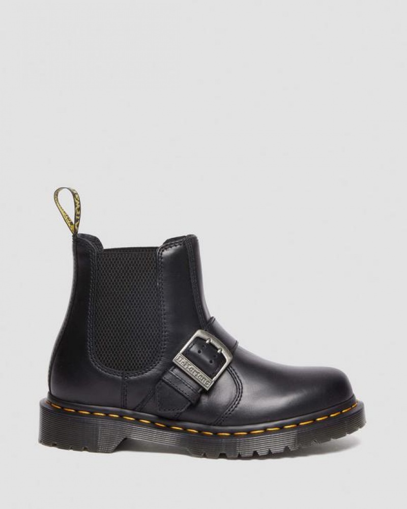 Women's Dr Martens 2976 Buckle Pull Up Leather Chelsea Boots Black | Australia_Dr19846