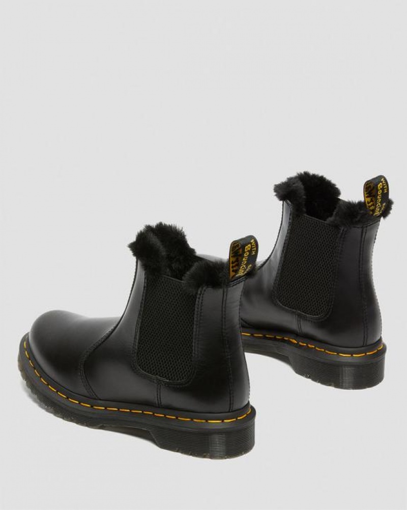 Women's Dr Martens 2976 Leonore Faux Fur Lined Chelsea Boots Dark Grey | Australia_Dr61030