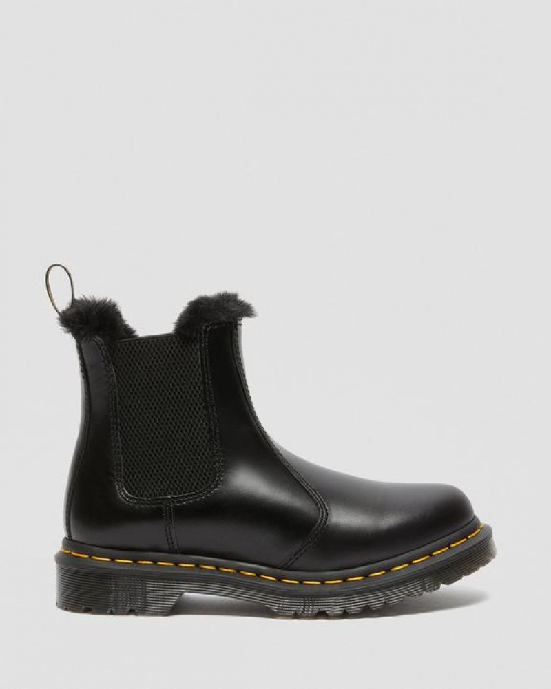 Women's Dr Martens 2976 Leonore Faux Fur Lined Chelsea Boots Dark Grey | Australia_Dr61030