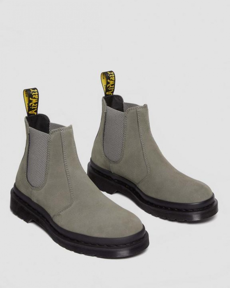 Women's Dr Martens 2976 Milled Nubuck Chelsea Boots Grey | Australia_Dr71270