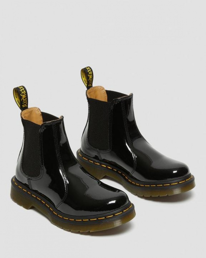 Women's Dr Martens 2976 Women's Patent Leather Chelsea Boots Black | Australia_Dr10426