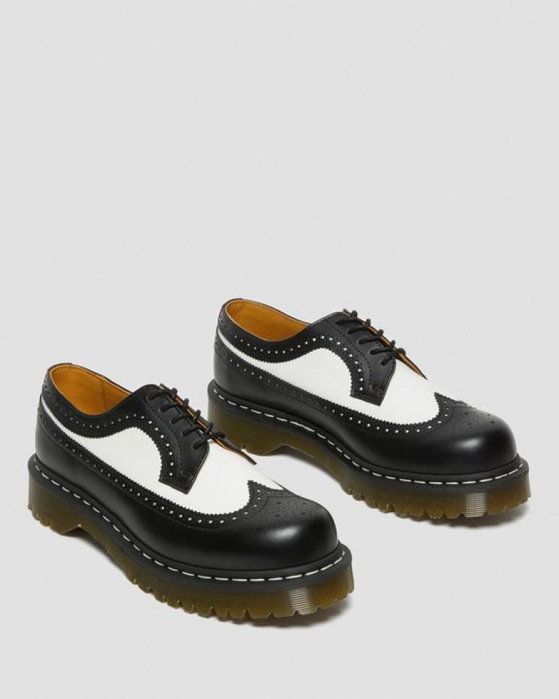 Women's Dr Martens 3989 Bex Smooth Leather Brogue Platform Shoes Black | Australia_Dr13074