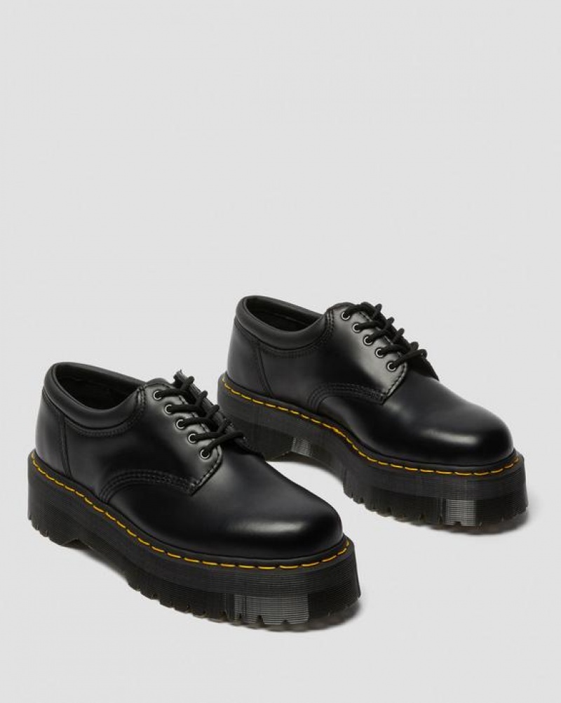 Women's Dr Martens 8053 Leather Casual Platform Shoes Black | Australia_Dr56579