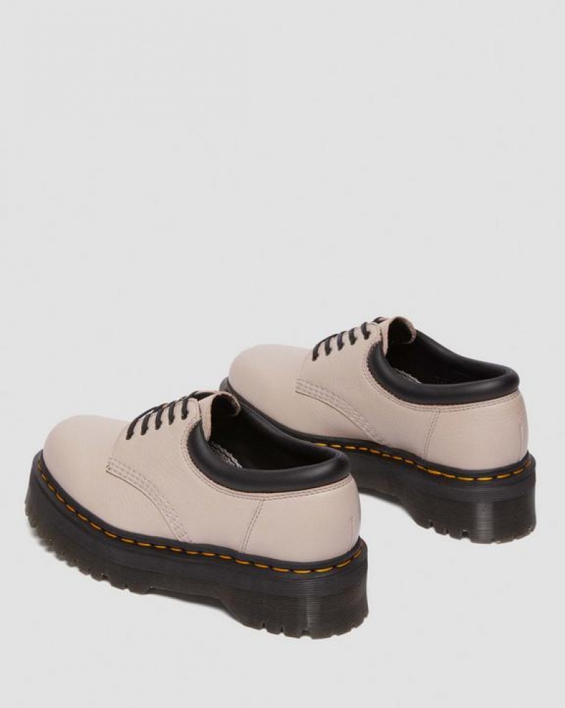 Women's Dr Martens 8053 Pisa Leather Casual Platform Shoes Grey Brown | Australia_Dr33801