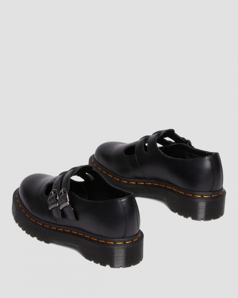 Women's Dr Martens 8065 II Bex Smooth Leather Mary Jane Platform Shoes Black | Australia_Dr15764