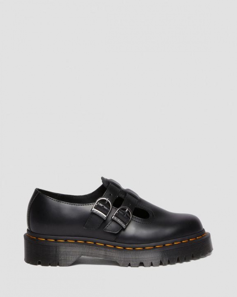 Women's Dr Martens 8065 II Bex Smooth Leather Mary Jane Platform Shoes Black | Australia_Dr15764