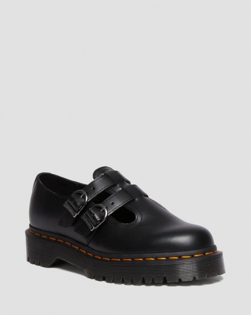 Women\'s Dr Martens 8065 II Bex Smooth Leather Mary Jane Platform Shoes Black | Australia_Dr15764