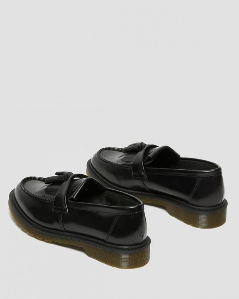 Women's Dr Martens Adrian Smooth Leather Tassel Loafers Shoes Black | Australia_Dr26280