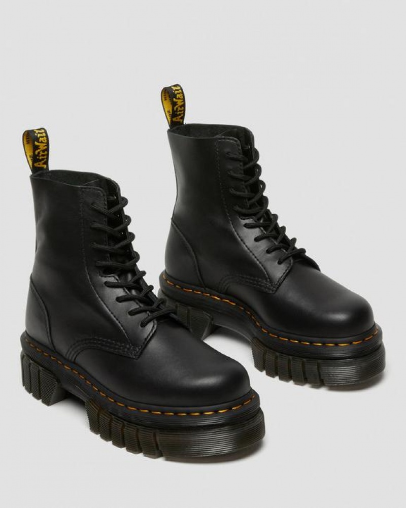 Women's Dr Martens Audrick Nappa Leather Platform Ankle Boots Black | Australia_Dr72458