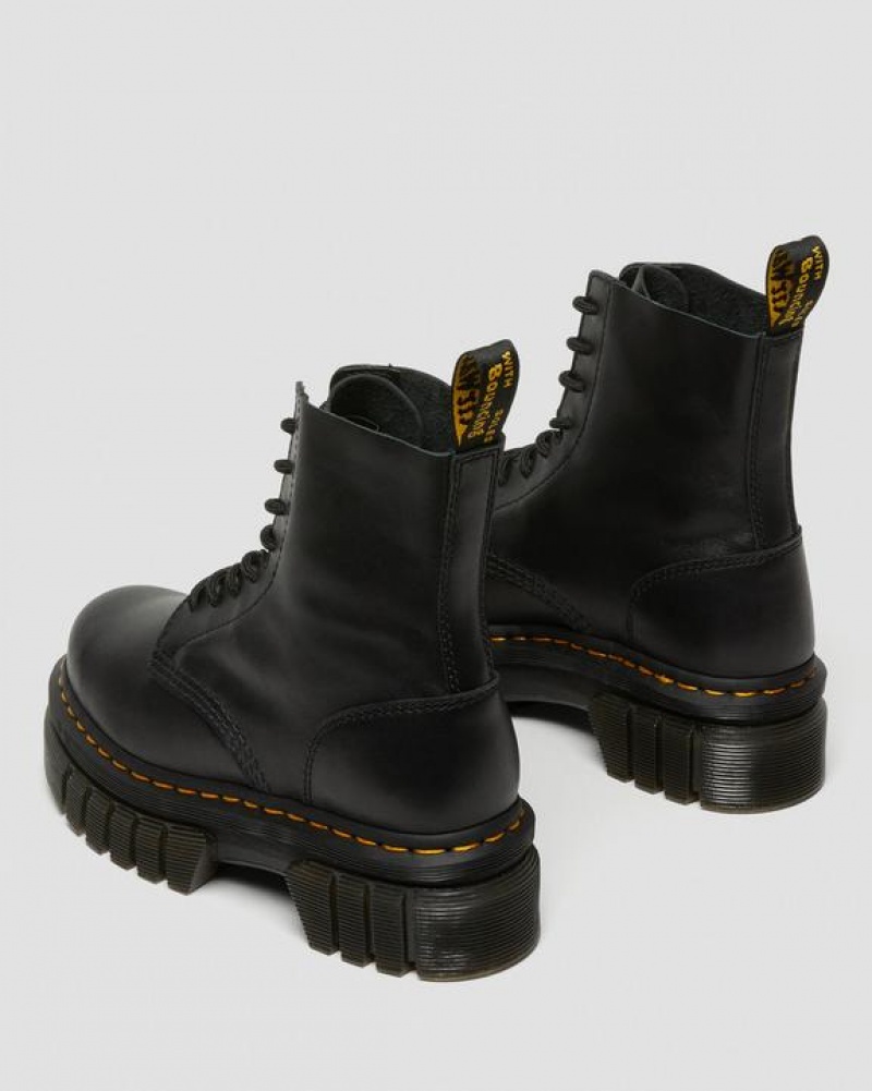 Women's Dr Martens Audrick Nappa Leather Platform Ankle Boots Black | Australia_Dr72458