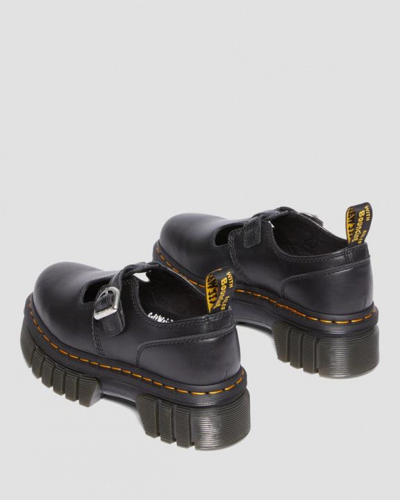 Women's Dr Martens Audrick Nappa Lux Mary Jane Platform Shoes Black | Australia_Dr86582