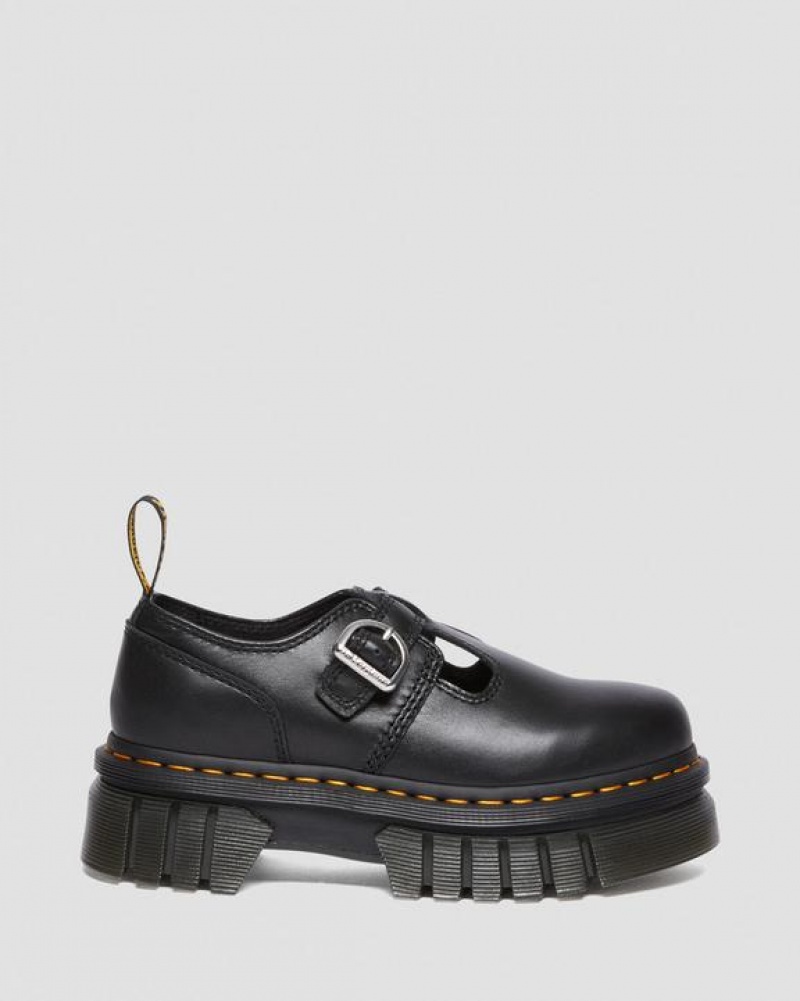 Women's Dr Martens Audrick Nappa Lux Mary Jane Platform Shoes Black | Australia_Dr86582