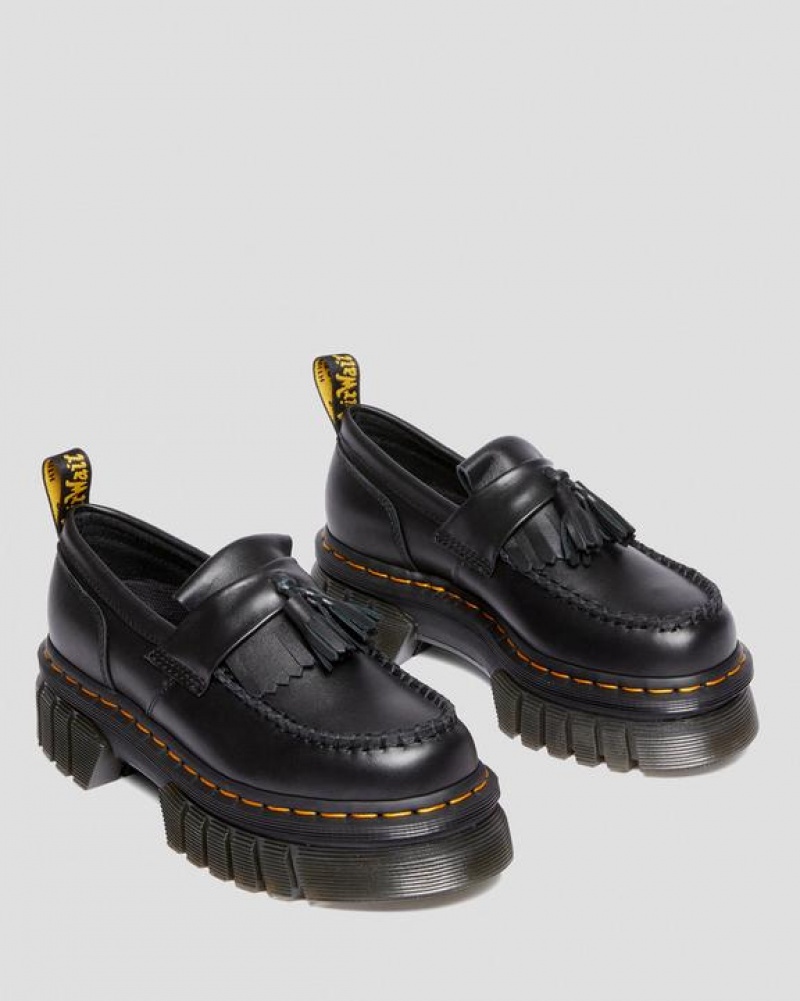 Women's Dr Martens Audrick Nappa Lux Platform Shoes Black | Australia_Dr74171