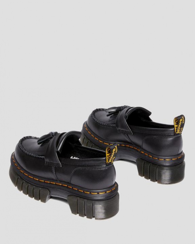 Women's Dr Martens Audrick Nappa Lux Platform Shoes Black | Australia_Dr74171